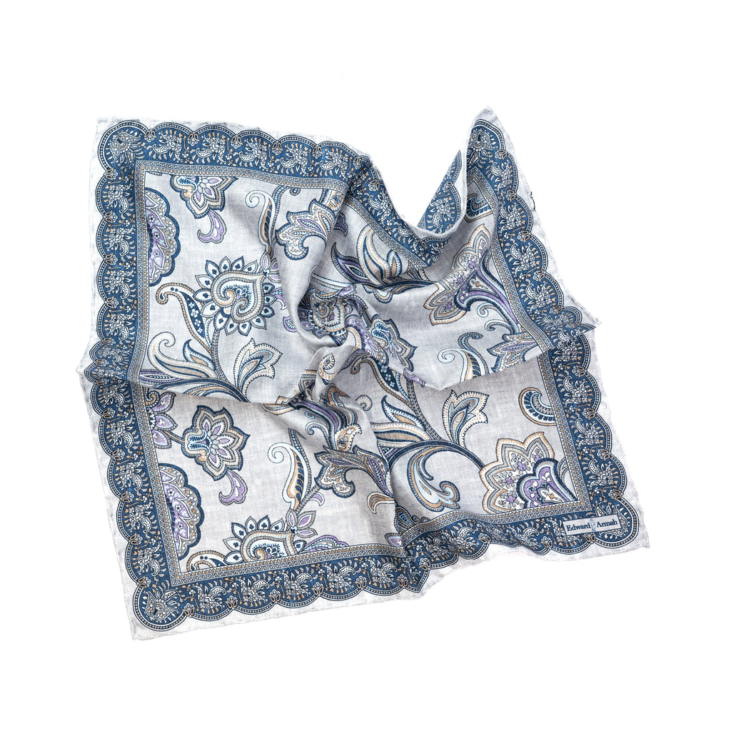 Paisley Vine Print Pocket Square