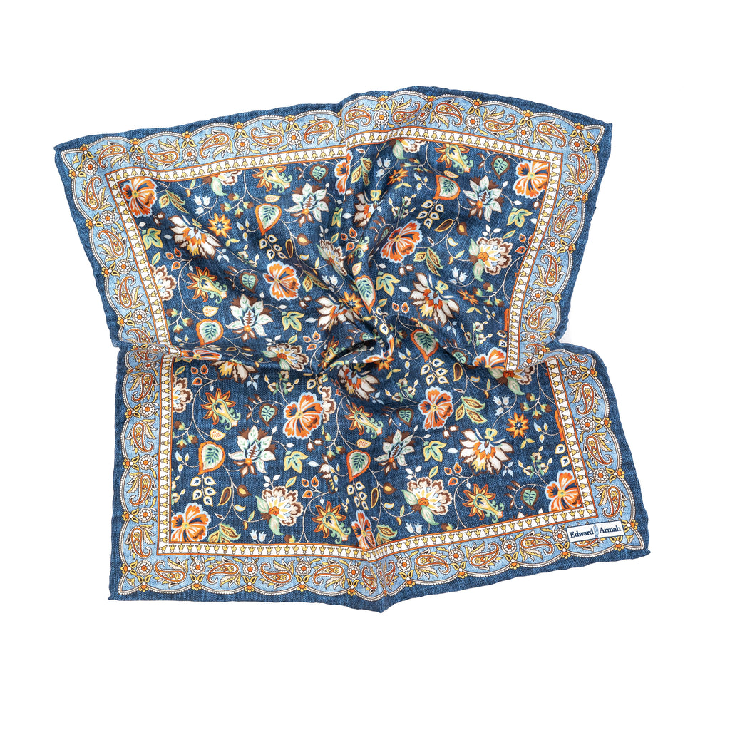 Floral/Paisley Design Print Pocket Square