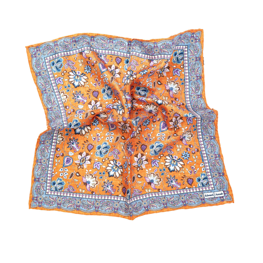 Floral/Paisley Design Print Pocket Square