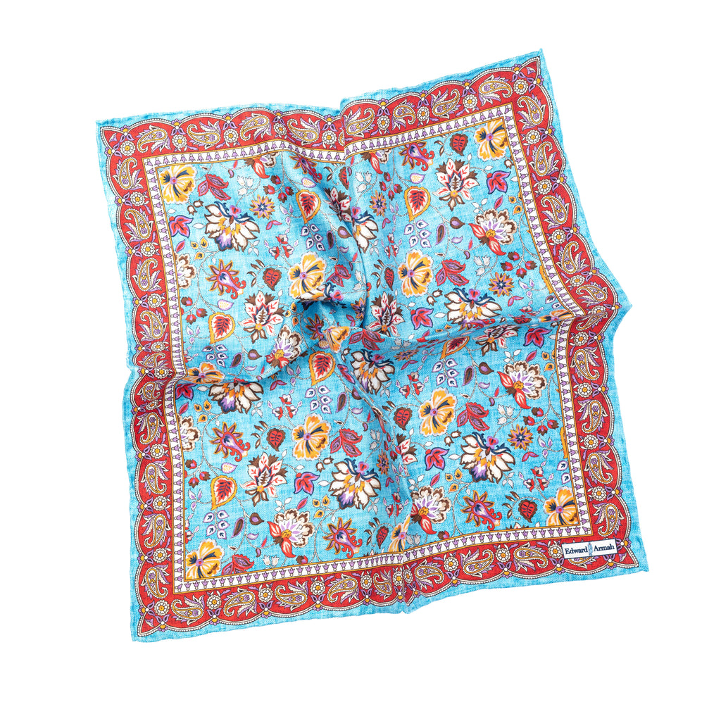 Floral/Paisley Design Print Pocket Square