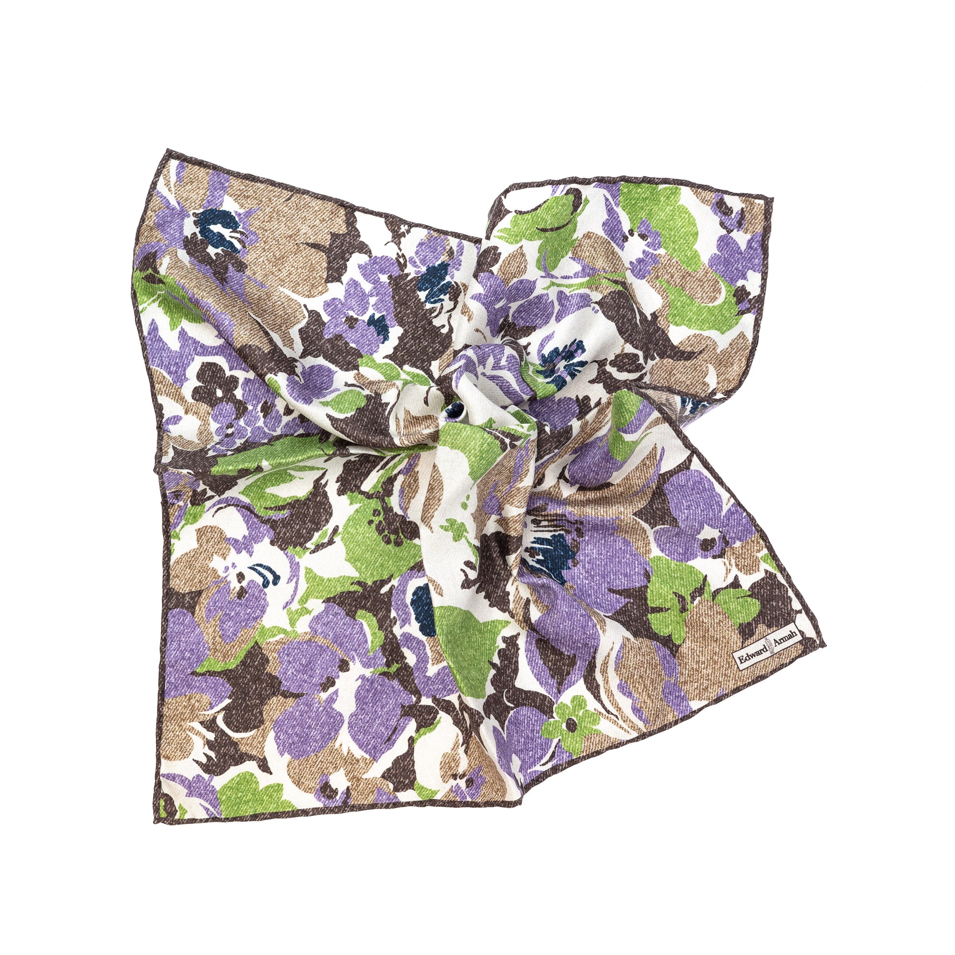 Navy Floral Print Pocket Square