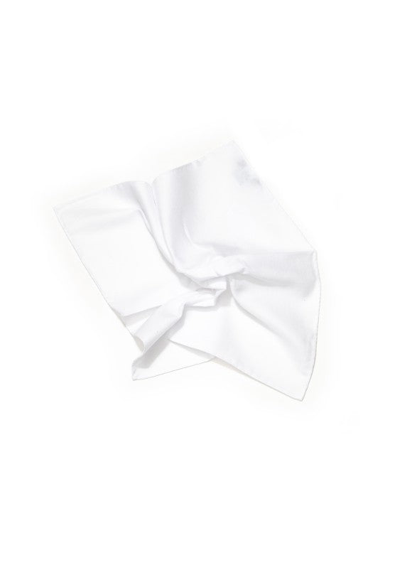 Classic White Hand Rolled Pocket Square