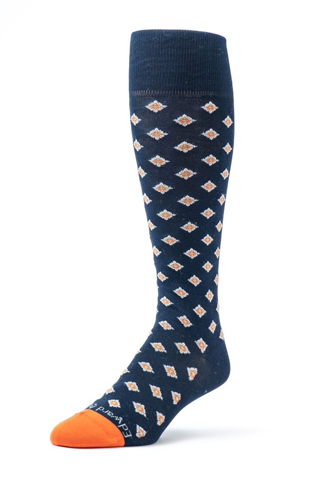 Navy/Orange OC Diamond Neat Socks