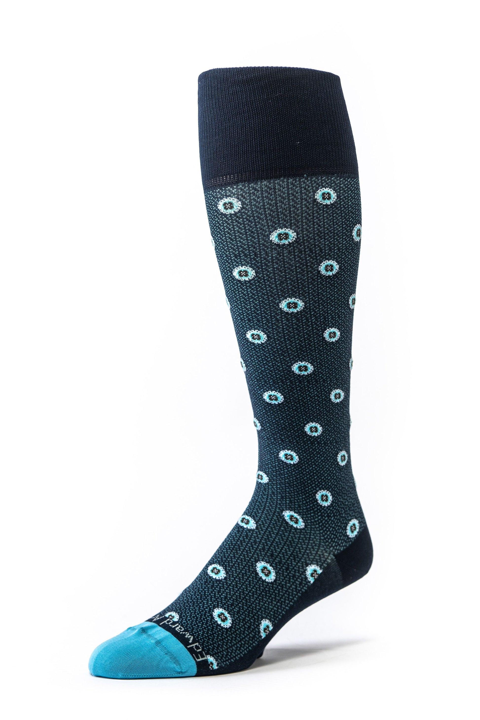 Navy/Petrol Blue Medallion M/C Socks