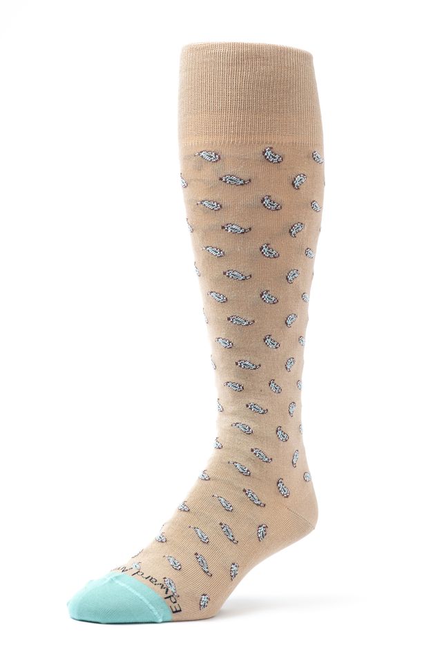 Camel/Aqua OC Mini Pines Socks