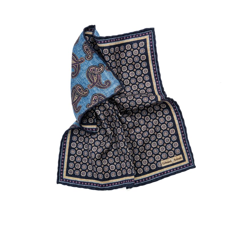SD1429 Paisley Reversible Pocket Square