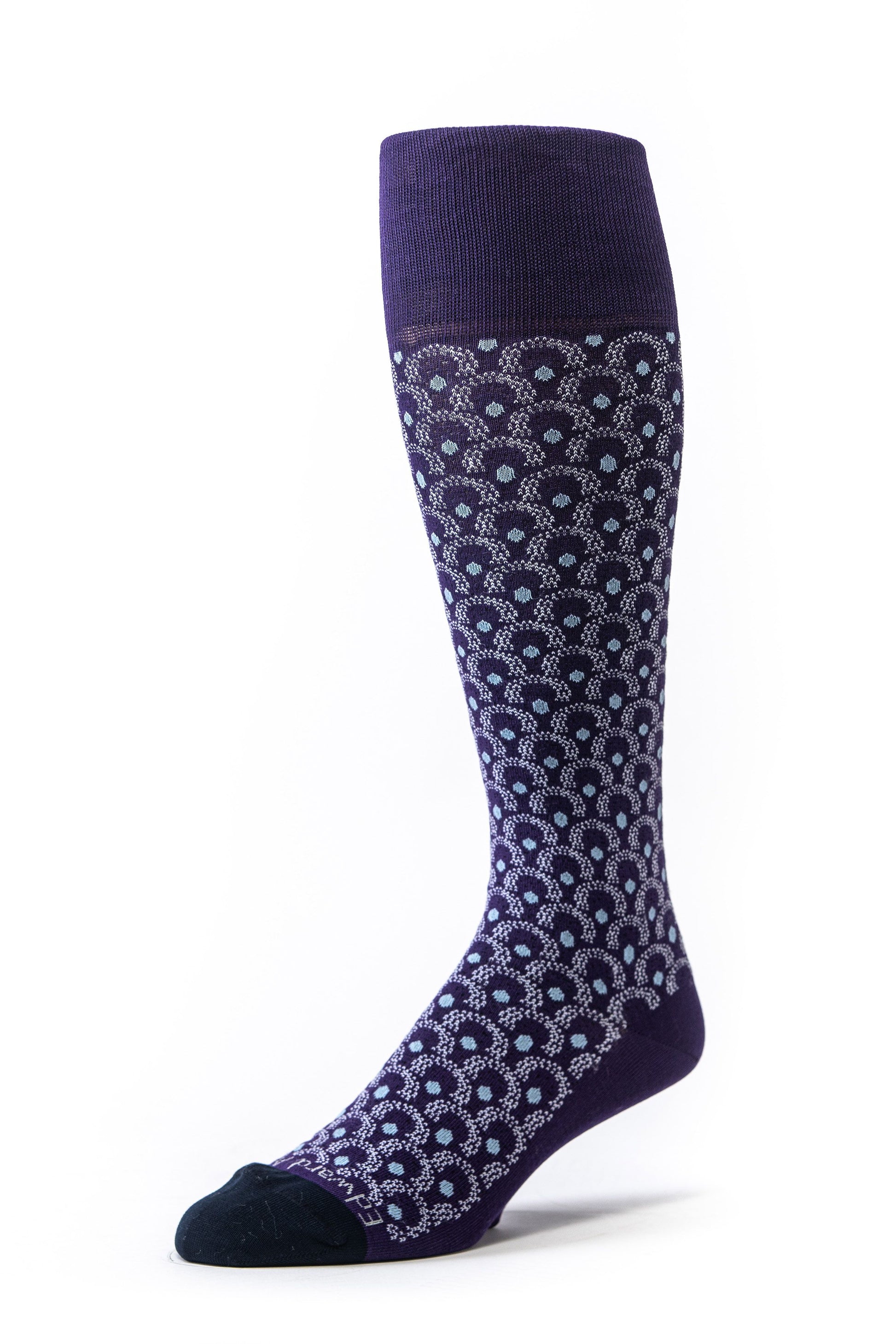Purple/Navy Argyle O/C Socks