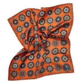 SS4388 Medallion Pocket Square