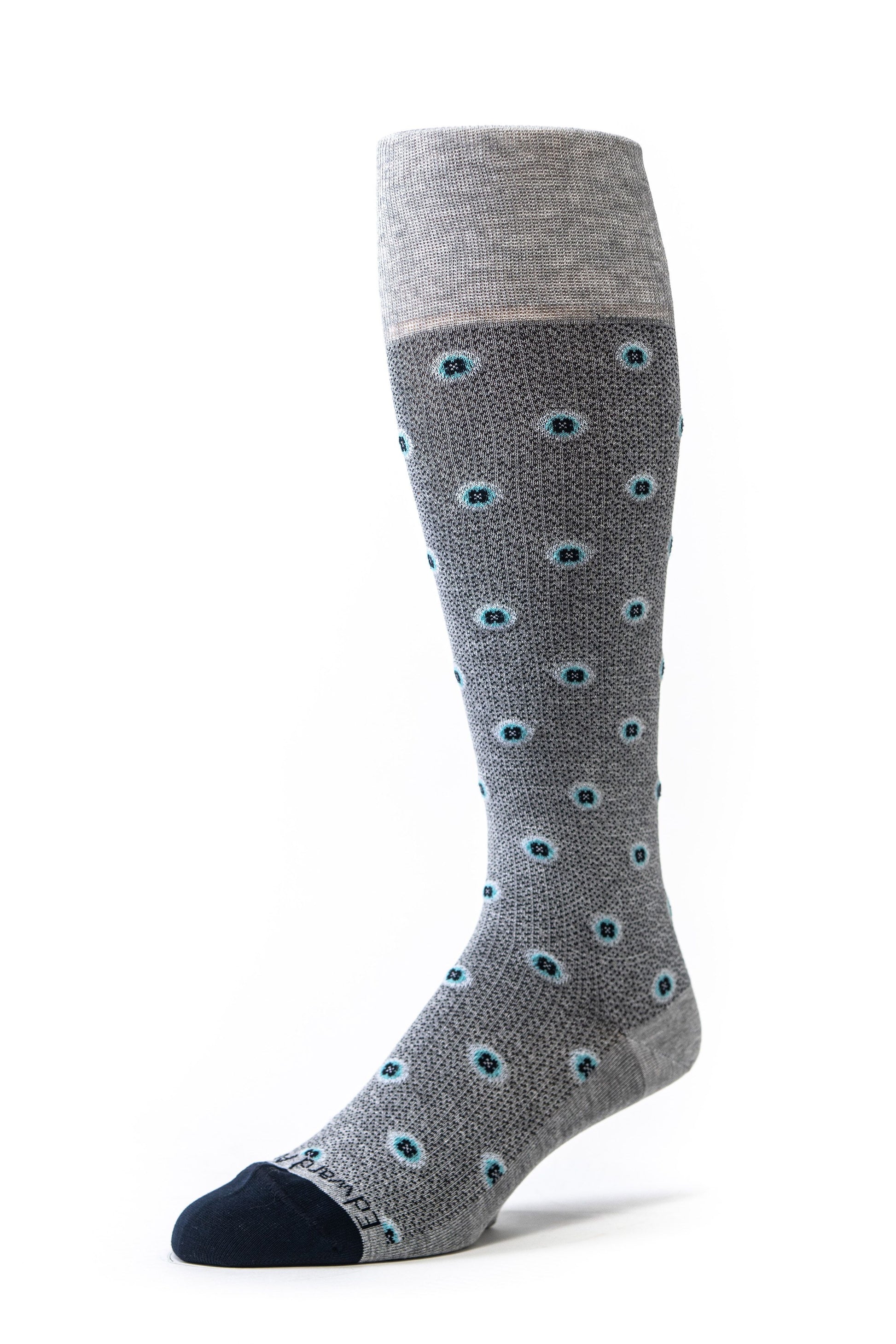 Silver/Navy Medallion O/C Socks