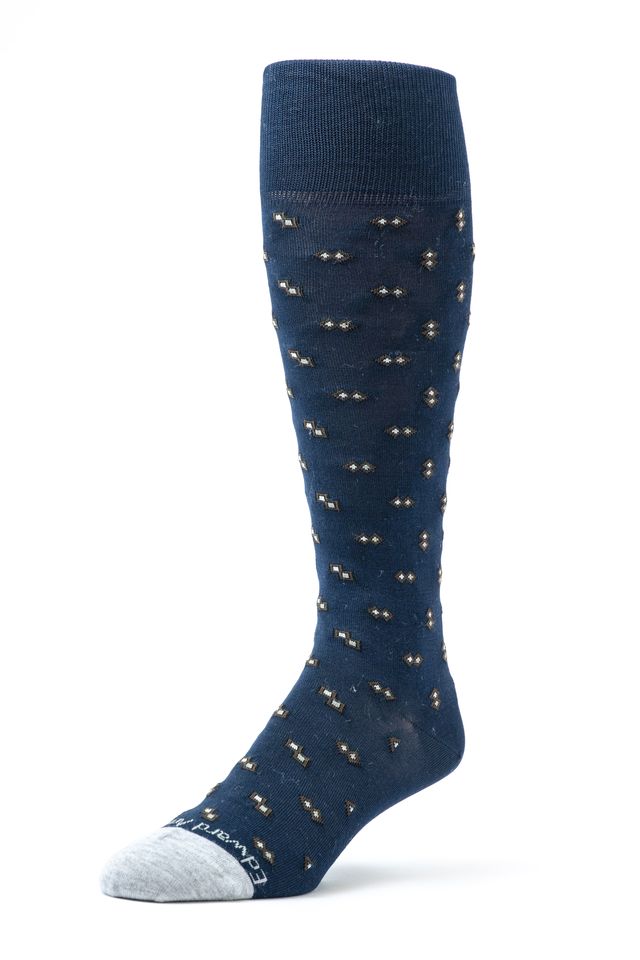 Navy/Lt. Grey OC Geometric Repeat Socks