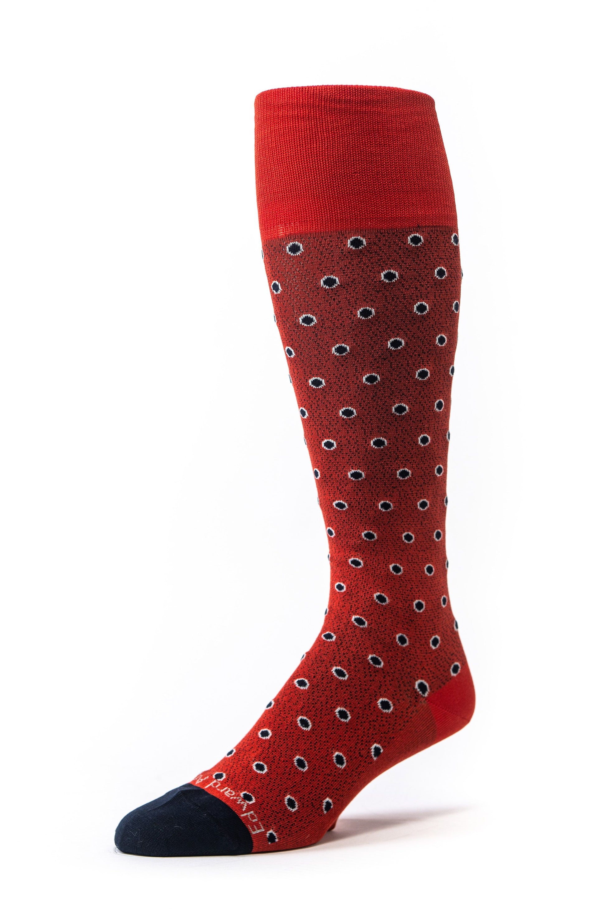 Red/Navy Ribbed O/C Socks