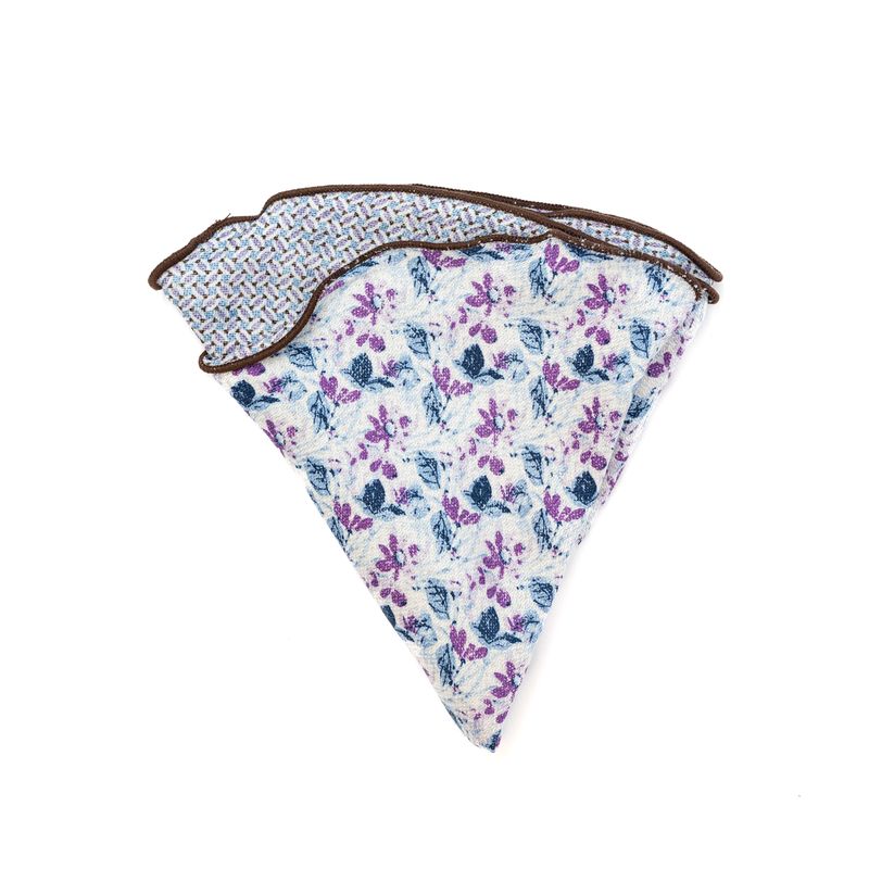 Reversible Botanical Floral Pocket Circle - Purple