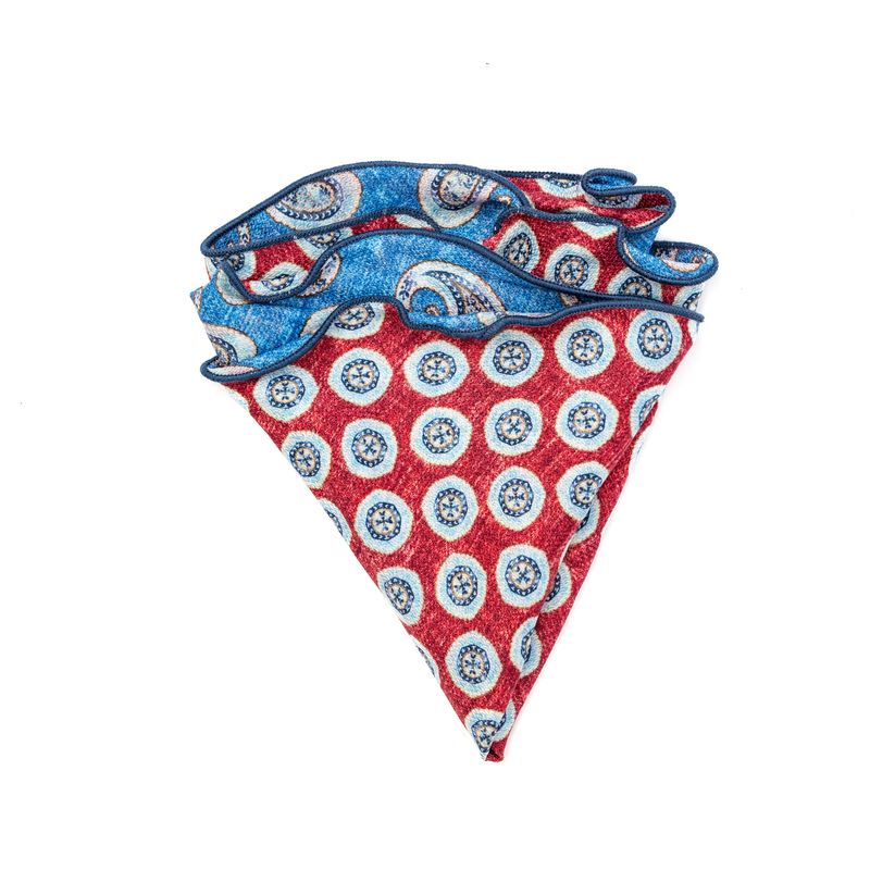 Reversible Circle & Paisley Pocket Circle - Red