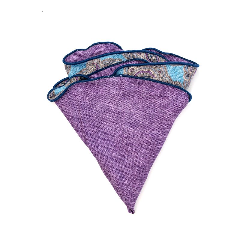 Reversible Solid & Paisley Pocket Circle - Purple