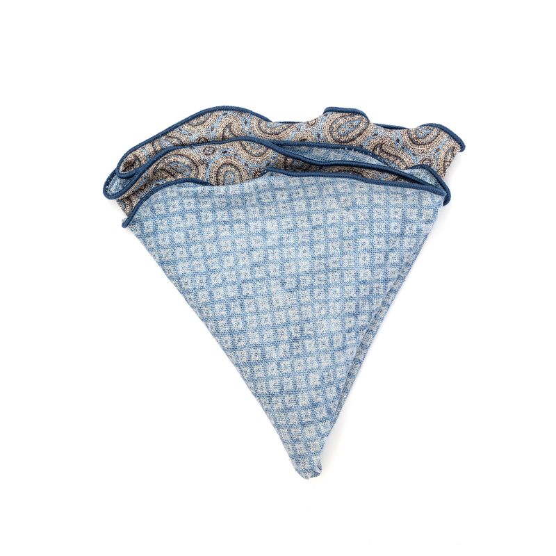 Reversible Neat & Paisley Pocket Circle - Blue
