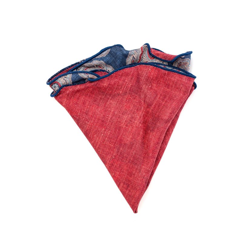 Reversible Solid & Paisley Pocket Circle - Red