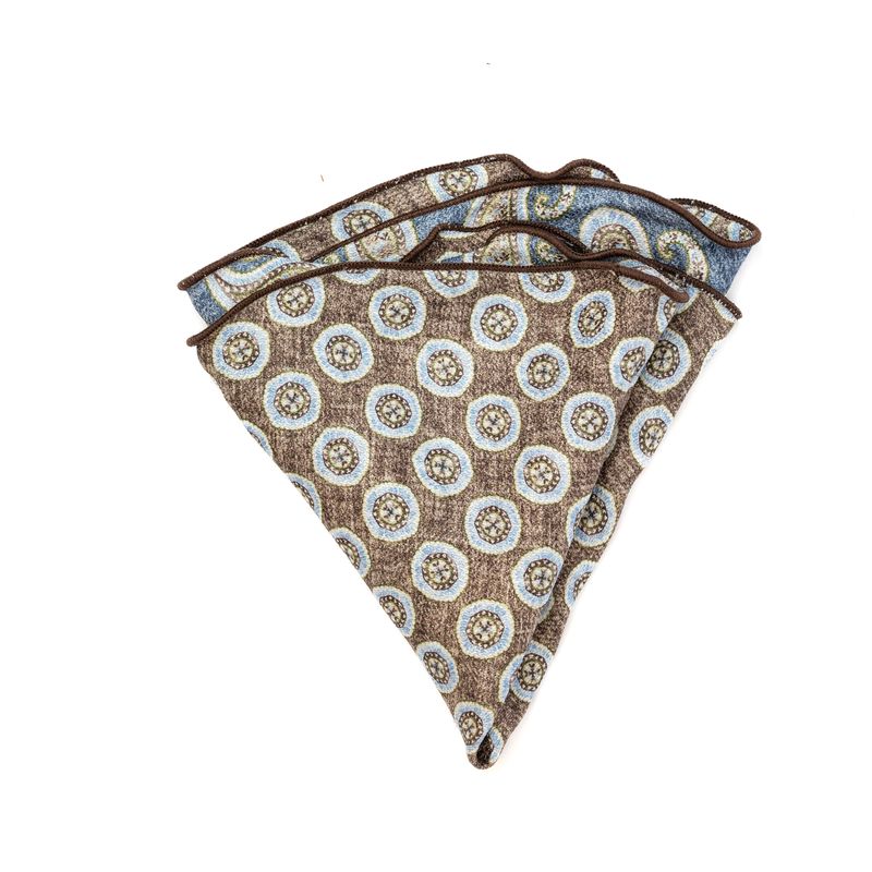 Reversible Circle & Paisley Pocket Circle - Brown