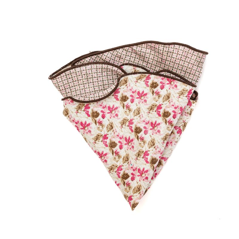 Reversible Botanical Floral Pocket Circle - Pink