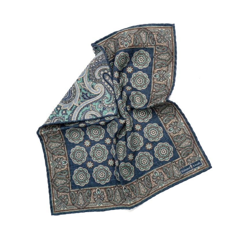 SD1378 Paisley Reversible Pocket Square