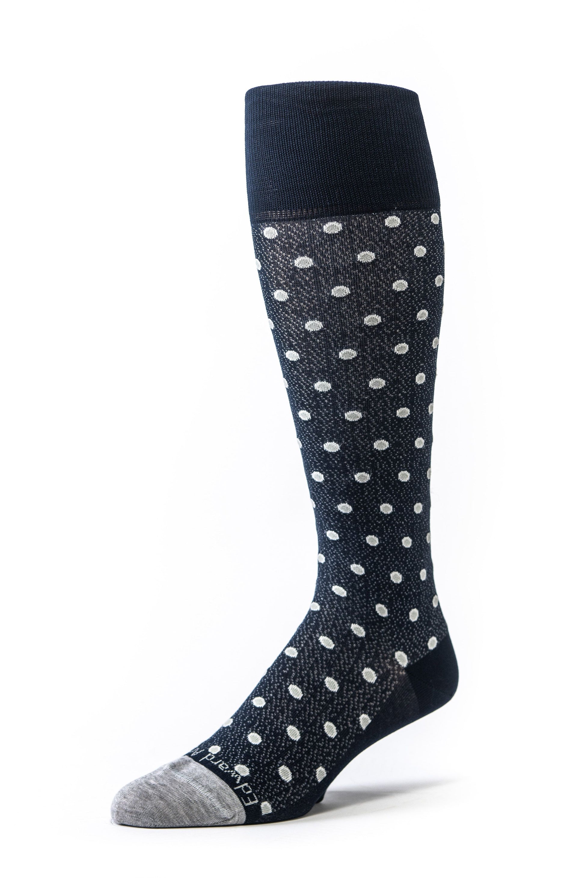 Navy/Silver Ribbed O/C Socks