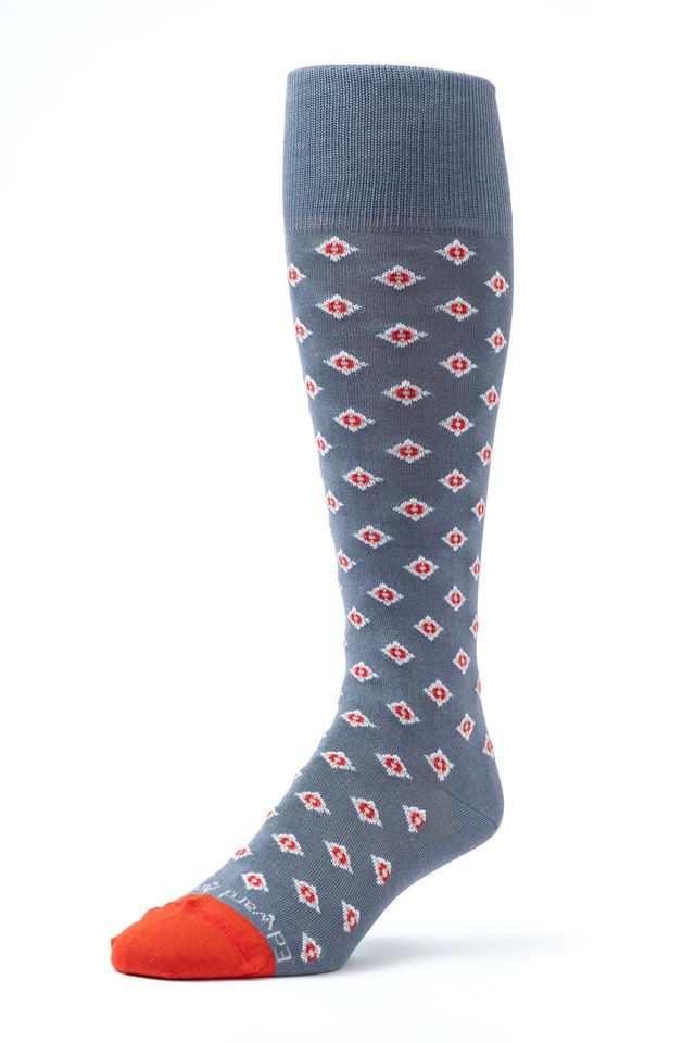 Dk. Grey/Red OC Diamond Neat Socks