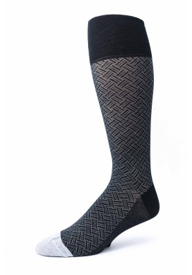 Black/Grey Basket Weave O/C Socks 