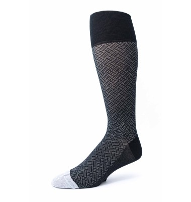 Black/Grey Basket Weave O/C Socks 