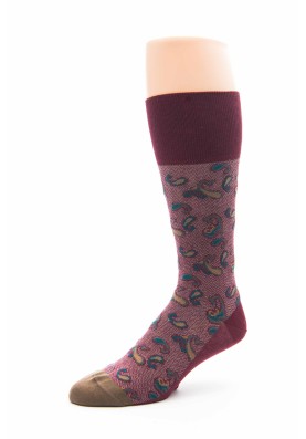 Wine/Brown Pines Pines M/C Socks 