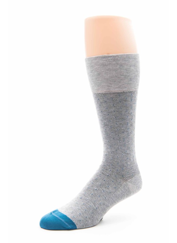 Grey/Med. Blue Dots With Melange Effect M/C Sock