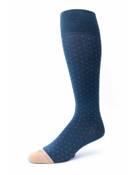 Steel Blue/Khaki Dots With Melange Effect O/C Socks