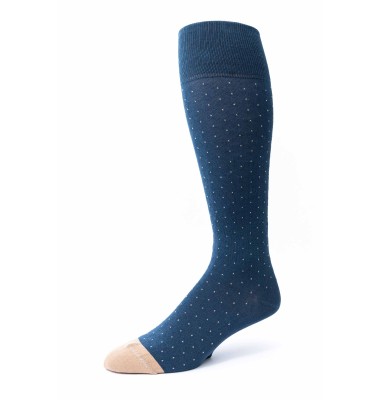 Steel Blue/Khaki Dots With Melange Effect O/C Socks 