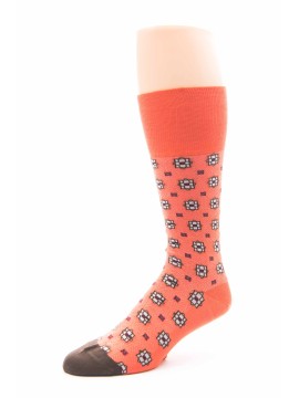 Orange/Brown Foulard M/C Socks