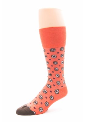 Orange/Brown Foulard M/C Socks 