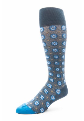 Steel Blue/Med. Blue Foulard O/C Socks 