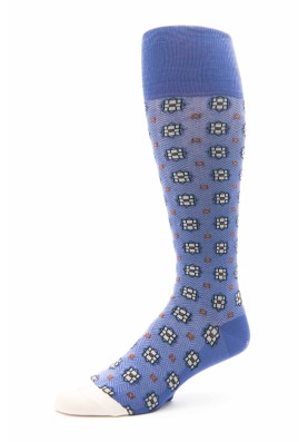 Purple/Off White Foulard O/C Socks 