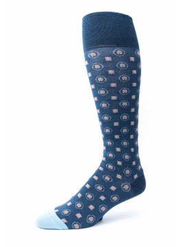 Steel Blue/Lt.Blue Foulard O/C Socks