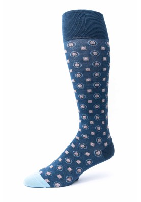 Steel Blue/Lt.Blue Foulard O/C Socks 