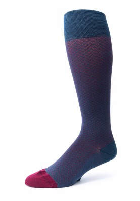 Steel Blue/Wine Check O/C Socks 