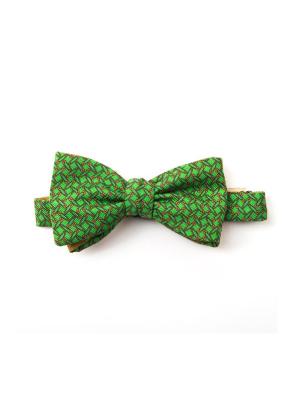 Green/Orange Pins/Links Reversible Bowtie