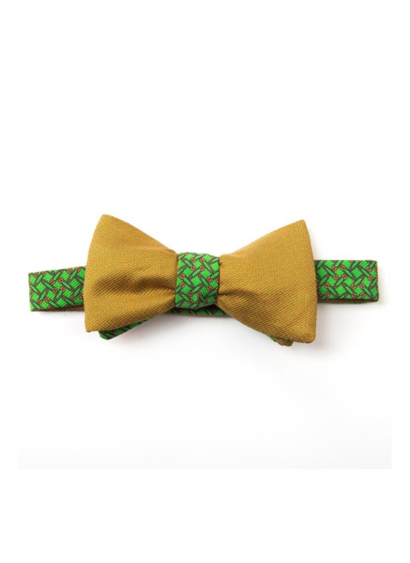 Green/Orange Pins/Links Reversible Bowtie