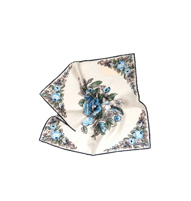 Floral White Floral Print Pocket Square 