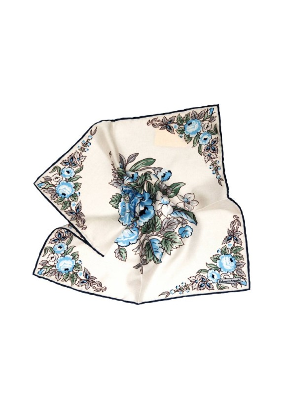 Floral White Floral Print Pocket Square