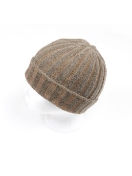 Cashmere Knit Hat in Light Brown