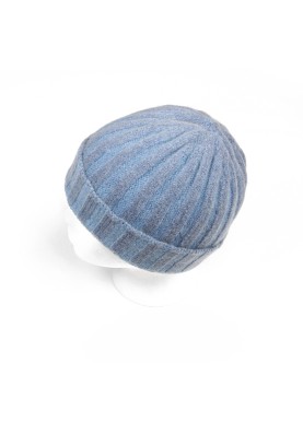 Cashmere Knit Hat in Blue 