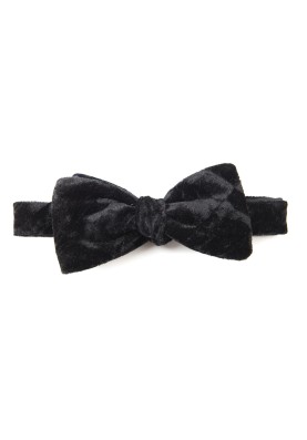 Black Crushed Velvet Formal Bow Tie  