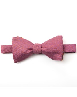 Orange/Orchid Pins/Links Reversible Bow Tie 