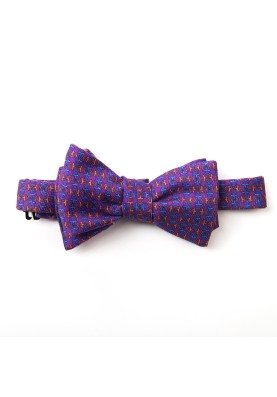 Purple/Blue/Orange Links/Check Reversible Bow Tie  