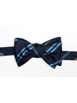 Navy/ Light Blue/Orange Butterflies Reversible Bow Tie