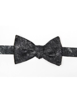 Black/White Vine Paisley/Tie Dye Reversible Bow Tie