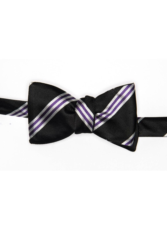 Navy/Fuschia/Light Blue/Yellow Neck Tie Reversible Bow Tie